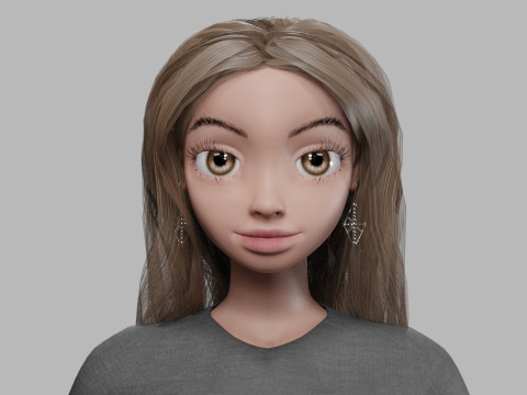 Basic young girl V39576 3D Модель