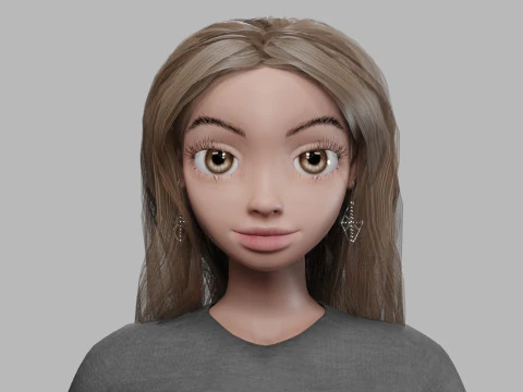 Basic young girl V39576 3D Model