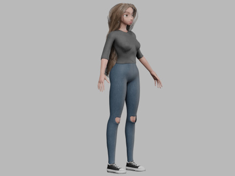 Basic young girl V39576 3D Модель