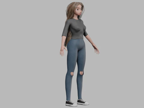 Basic young girl V39576 3D Model