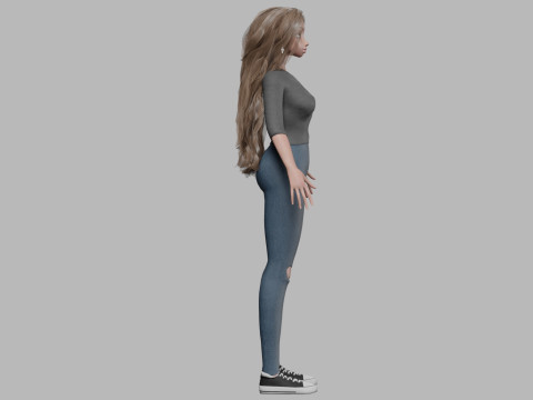 Basic young girl V39576 3D Модель