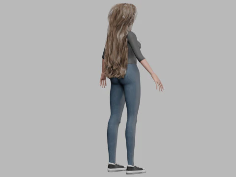 Basic young girl V39576 3D Model