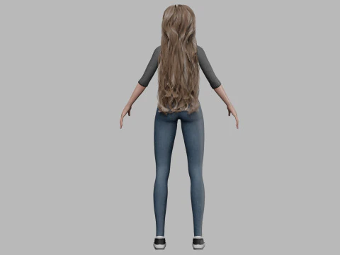 Basic young girl V39576 3D Model