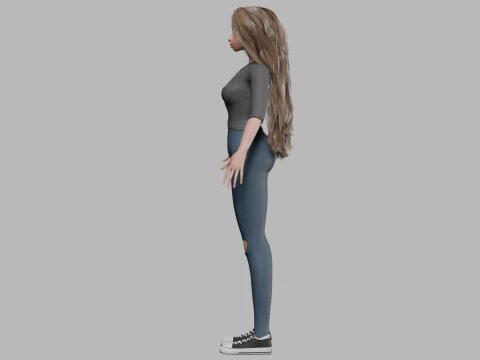 Basic young girl V39576 3D Model