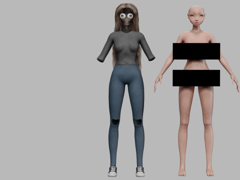 Basic young girl V39576 3D Модель