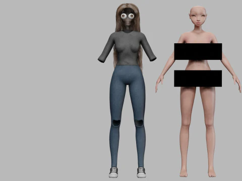 Basic young girl V39576 3D Model