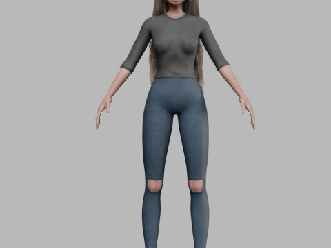 Basic young girl V39576 3D Model