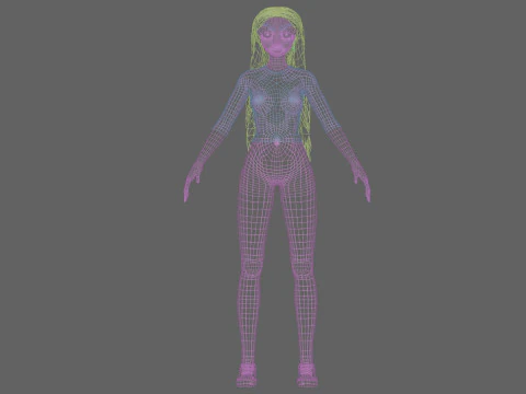 Basic young girl V39576 3D Model
