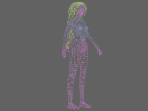 Basic young girl V39576 3D Model