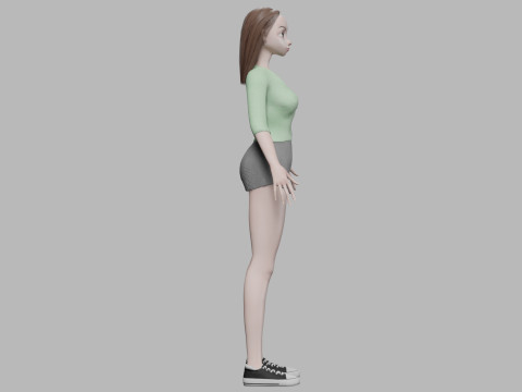 Beautiful cartoon girl V28008 3Dモデル
