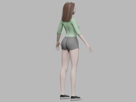 Beautiful cartoon girl V28008 3Dモデル