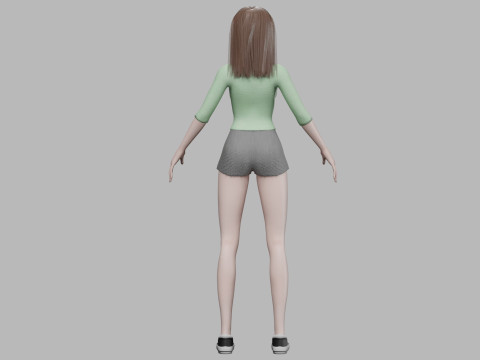 Beautiful cartoon girl V28008 3Dモデル