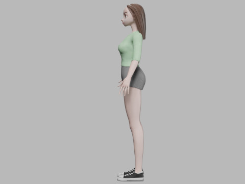 Beautiful cartoon girl V28008 3Dモデル