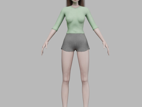 Beautiful cartoon girl V28008 3Dモデル
