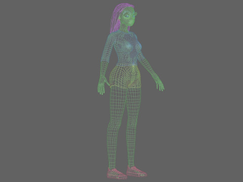 Beautiful cartoon girl V28008 3Dモデル
