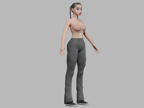 Beautiful pretty girl V24336 3D Model