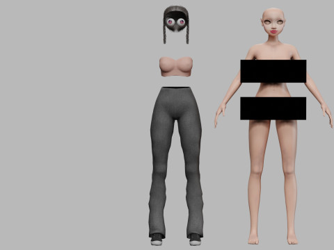 Beautiful pretty girl V24336 3D Model