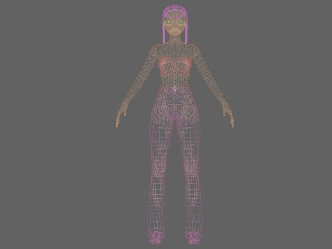 Beautiful pretty girl V24336 3D Model