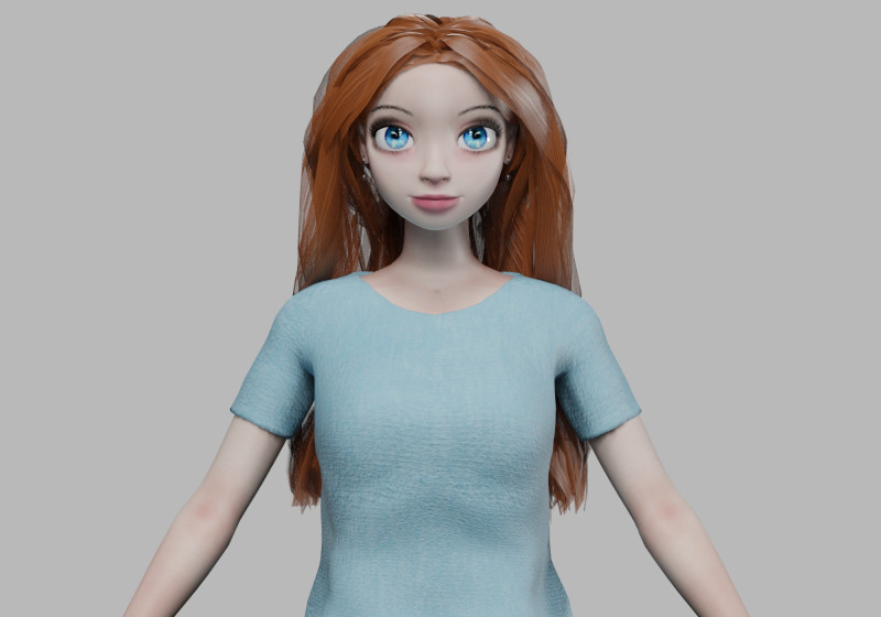 Cartoon basic girl V32684 Modèle 3D .c4d .max .obj .3ds .fbx .stl .blend 
