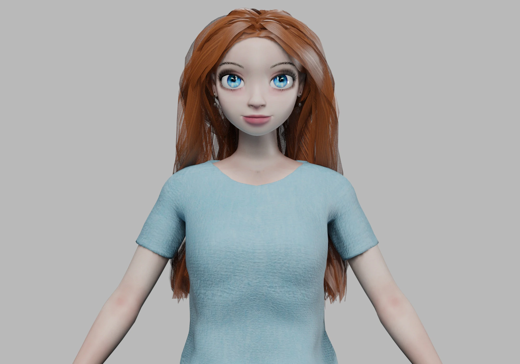 Cartoon basic girl V32684 3D Model .c4d .max .obj .3ds .fbx .stl .blend 