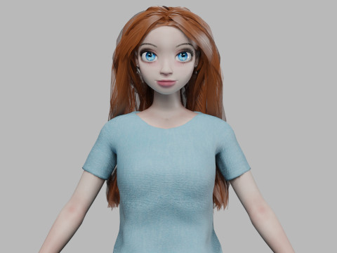 Cartoon basic girl V32684 3Dモデル