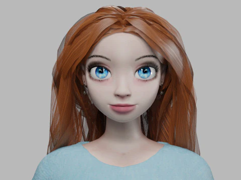 Cartoon basic girl V32684 3D Model