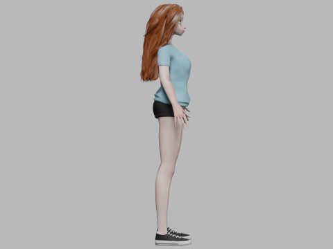 Cartoon basic girl V32684 Modèle 3D