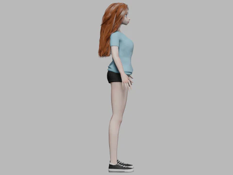 Cartoon basic girl V32684 3D Model