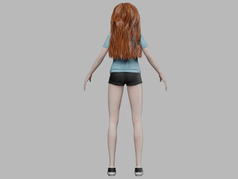 Cartoon basic girl V32684 3D Model