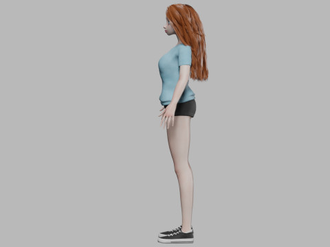 Cartoon basic girl V32684 Modèle 3D