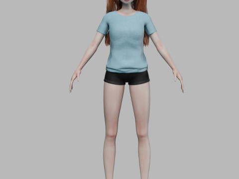 Cartoon basic girl V32684 Modèle 3D