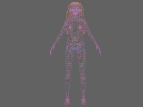 Cartoon basic girl V32684 Modèle 3D
