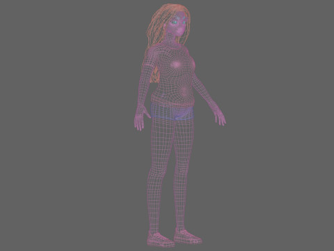 Cartoon basic girl V32684 Modèle 3D