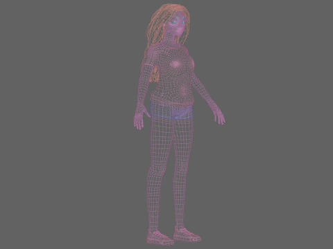 Cartoon basic girl V32684 3D Model
