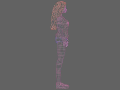 Cartoon basic girl V32684 Modèle 3D