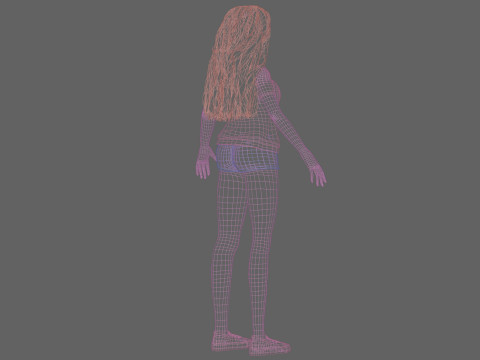 Cartoon basic girl V32684 Modèle 3D