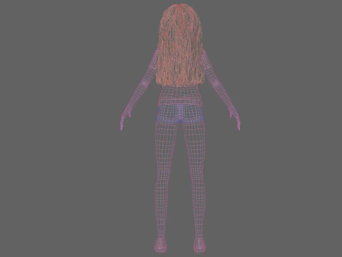 Cartoon basic girl V32684 3D Model