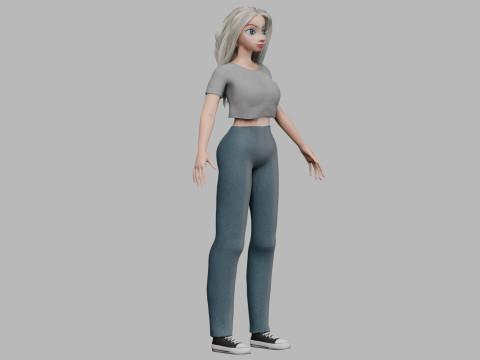 Cartoon beautiful girl V34830 3D Модель