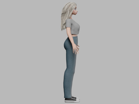 Cartoon beautiful girl V34830 3D Модель