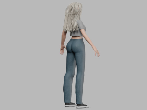 Cartoon beautiful girl V34830 3D Модель