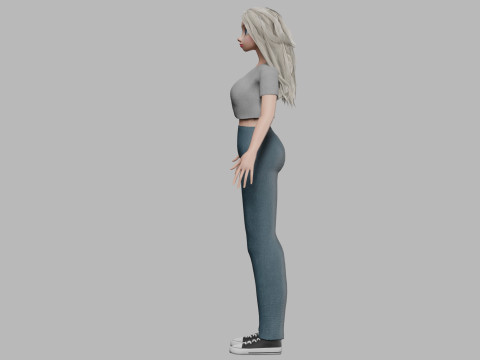 Cartoon beautiful girl V34830 3D Модель