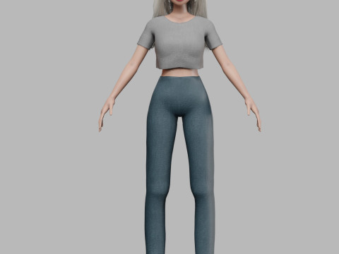 Cartoon beautiful girl V34830 3D Модель