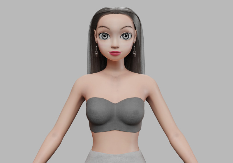 Cartoon classic girl V29331 Modèle 3D .c4d .max .obj .3ds .fbx .stl .blend 