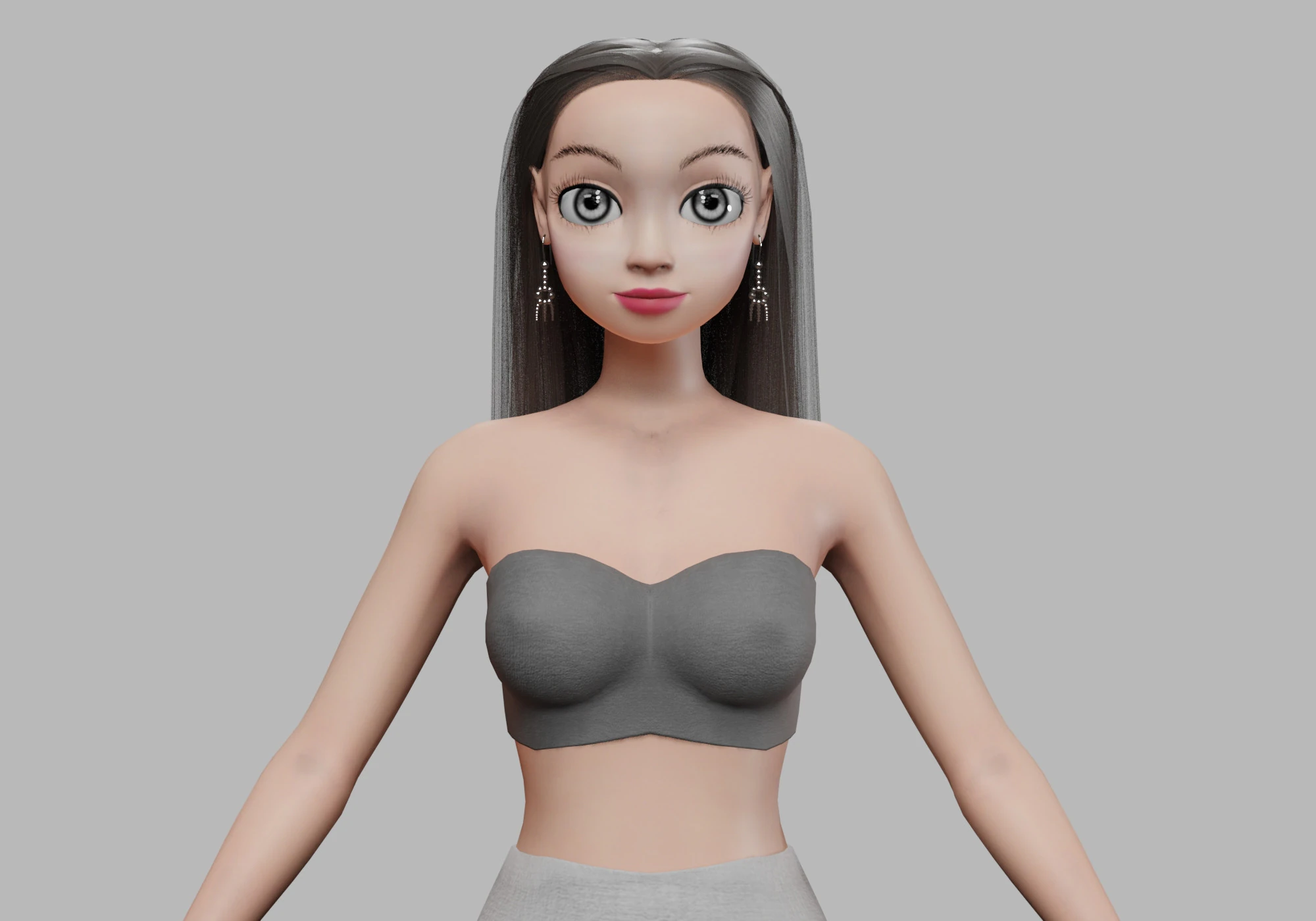 Cartoon classic girl V29331 3D Model .c4d .max .obj .3ds .fbx .stl .blend 
