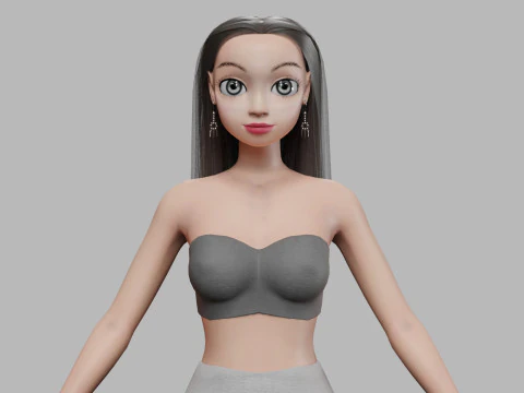 कार्टून क्लासिक लड़की V29331 3D मॉडल