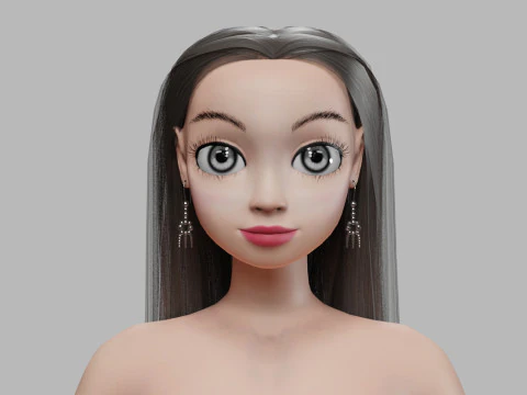 Cartoon classic girl V29331 3D Model