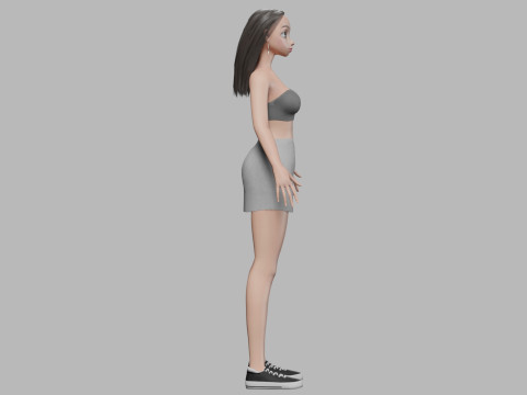 Cartoon classic girl V29331 Modèle 3D