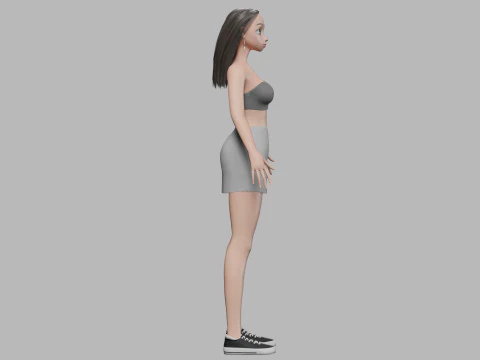 Cartoon classic girl V29331 3D Model