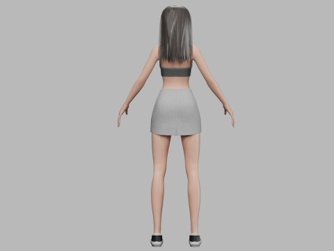 Cartoon classic girl V29331 Modèle 3D