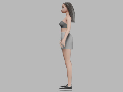 Cartoon classic girl V29331 Modèle 3D
